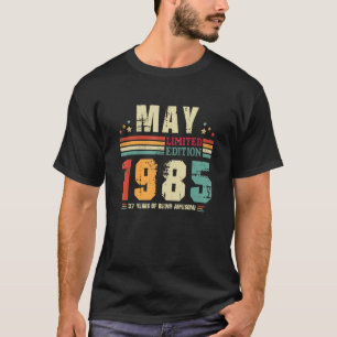 Vintage 37 Years Old Retro Birthday Awesome Since  T-Shirt