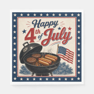 Vintage 4. Juli BBQ-Party Serviette