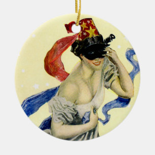Vintage 4. Juli patriotische Maskenparty Keramik Ornament
