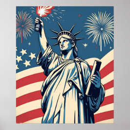 Vintage 4. Juli patriotischer Poster – Land der