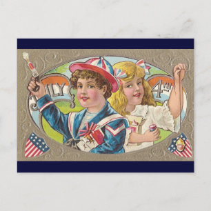 Vintage 4. Juli Postkarte