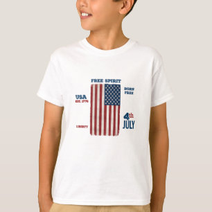 Vintage 4. Juli USA-Flagge Freigeist Patriotisch T-Shirt