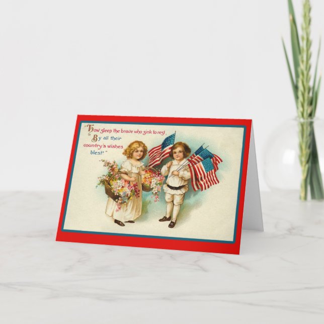 Vintage 4th of July Greeting Cards Karte (Vorderseite)