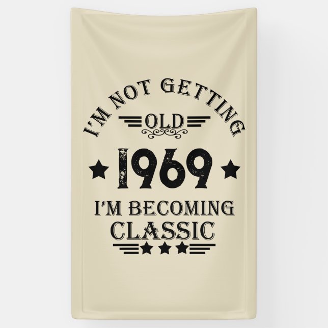 Vintage 50. Geburtstagsparty Banner (Vertikal)