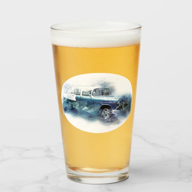 Vintage 50er Jahre Chevy Car Digital Art Glas (Vorne (Gefüllt))