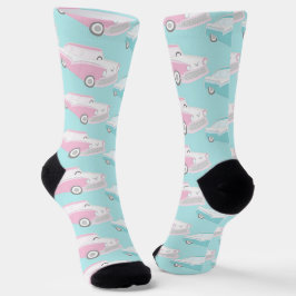 Vintage 50s Car Print Pattern Design Socks Socken