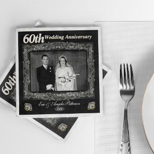 Vintage 60. Hochzeitsjubiläum Serviette
