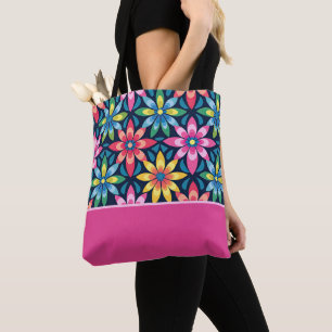 Vintage 60er Jahre Vibe Mod Gänseblümchen Farbbloc Tasche