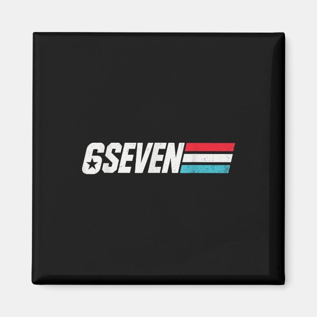 Vintage 67 Meme Retro 6 Sieben  Magnet (Vorne)