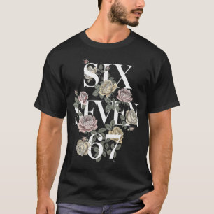 Vintage 67 Six Seven Meme Floral Boho Wildblume 6 T-Shirt