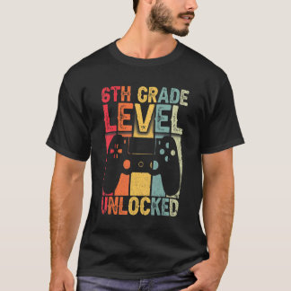 Vintage 6th Grade Level Unlocked Video Game Back T T-Shirt