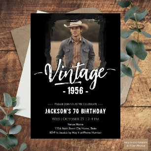 Vintage 70. Geburtstag Einladung