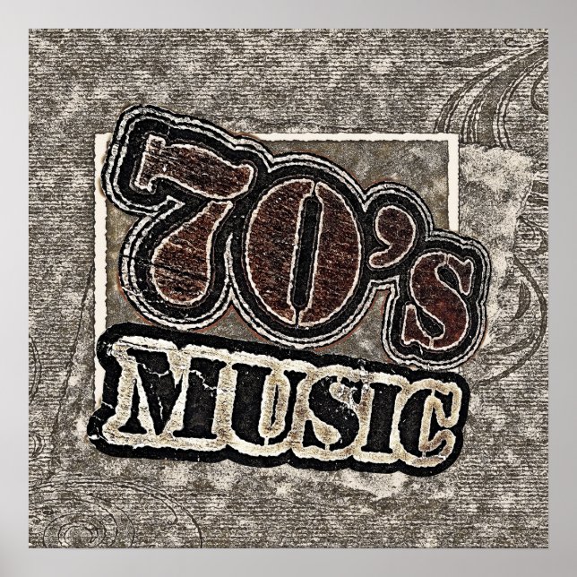 Vintage 70er-Jahre-Musik - Poster (Vorne)