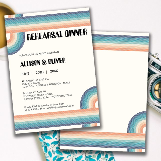 Vintage 70er Jahre Thema Retro Probe Abendessen Einladung (Von Creator hochgeladen)