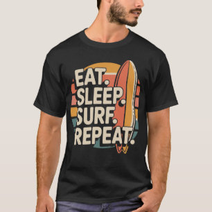 Vintage 70er Surf - Retro-Sonnenuntergang-Surfstra T-Shirt