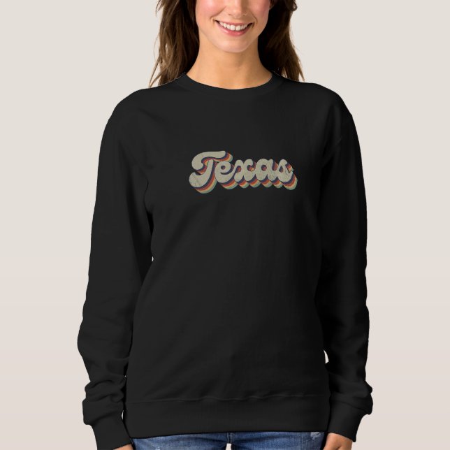 Vintage 70's Hippie USA State  Retro Texas Sweatshirt (Vorderseite)