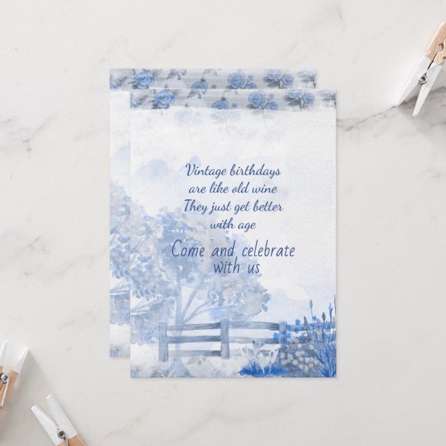 Vintage 75. Geburtstagsparty Einladung (Vorderseite/Rückseite Beispiel)