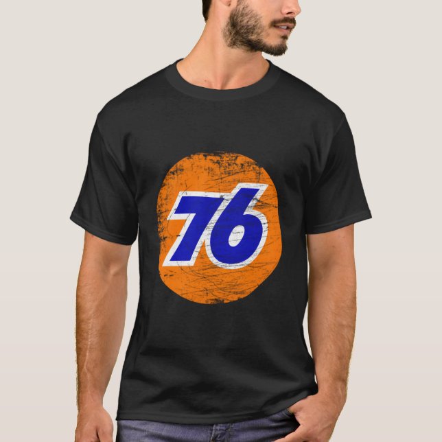 Vintage 76-Tankstellensignatur T-Shirt (Vorderseite)