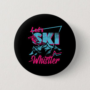 Vintage 80er 90er Skibekleidung - Retro Whistler S Button