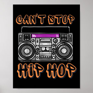 Vintage 80er Can't Stop Hip Hop Boombox Poster