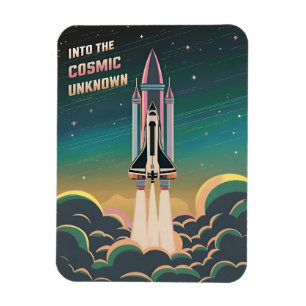 Vintage 80er Grafik LoFi Retrowave Space Shuttle Magnet