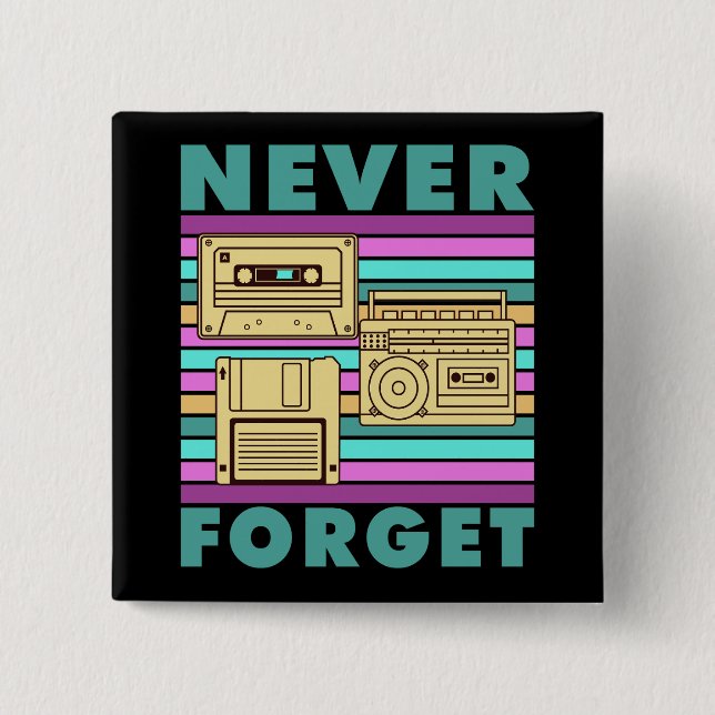 Vintage 80er Retro Technology Mix-Banddiskette Button (Vorderseite)