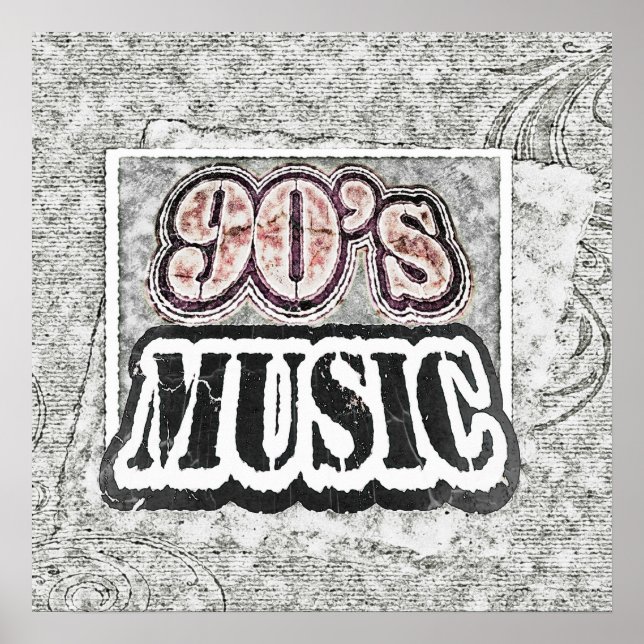 Vintage 90er-Jahre-Musik - Poster (Vorne)