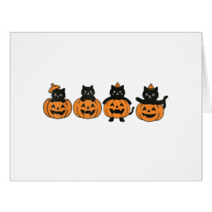 Vintage 90er Katzen Halloween Kürbis schwarze Katz
