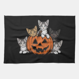 Vintage 90er Katzen Halloween Retro Gruselige Jahr Geschirrtuch