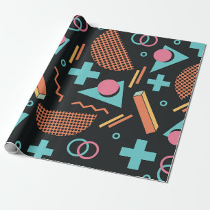 Vintage 90er Memphis Muster Geschenkpapier