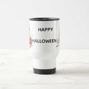 Vintage 90er Schwarze Katze Kürbis Halloween Gruse Reisebecher