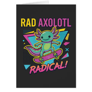 Vintage 90er Stil Axolotl Skateboard Rad Neon
