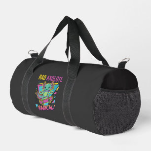 Vintage 90er Stil Axolotl Skateboard Rad Neon Duffle Bag