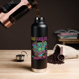 Vintage 90er Stil Axolotl Skateboard Rad Neon Trinkflasche