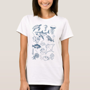 Vintage 90er-Tattoo-Meeres-Tier-T-Shirt-Design T-Shirt