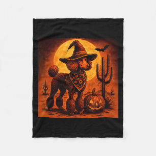 Vintage 90er Western Cowboy Pudel Hund Halloween Fleecedecke
