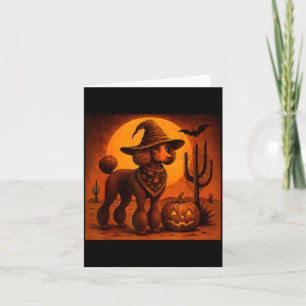 Vintage 90er Western Cowboy Pudel Hund Halloween Karte