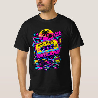 Vintage 90s Retro Cassette Cosmic Sci-Fi Graphic T T-Shirt
