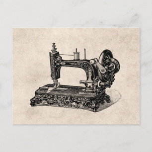 Vintage Abbildung der Nähmaschine 1800 Postkarte