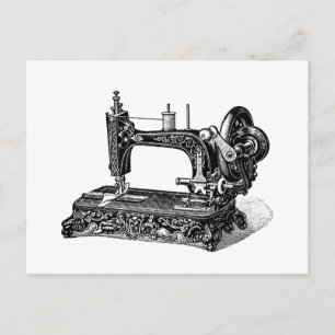 Vintage Abbildung der Nähmaschine 1800 Postkarte