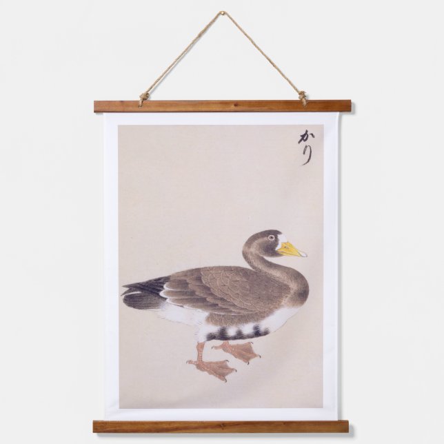Vintage Abbildung: Wilde Gans Wandteppich Mit Holzrahmen (Vorderseite)