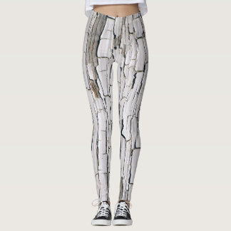 Vintage-Abblätternde Farbe: Weiße Wand-Ästhetik Leggings