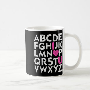 Vintage Abc Ich liebe dich Herz Alphabet Valentins Kaffeetasse