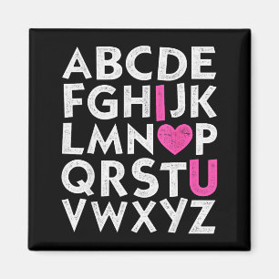 Vintage Abc Ich Liebe Dich Herz Alphabet Valentins Magnet