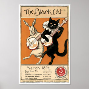 Vintage Abdeckung "Die schwarze Katze" Poster