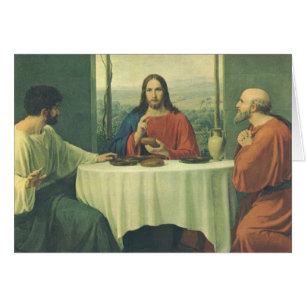 Vintage Abendessen in Emmaus mit Jesus Christus