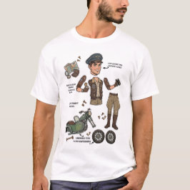 Vintage-Abenteurer-Papierpuppen-Kit T-Shirt