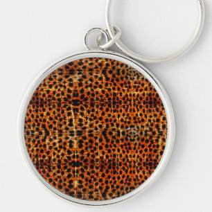 Vintage abgenutzt Grunge Gepard Tierprint Schlüsselanhänger