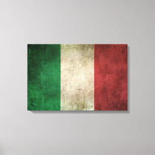 Vintage abgenutzte Flagge Italiens Leinwanddruck