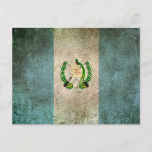 Vintage abgenutzte Flagge von Guatemala Postkarte